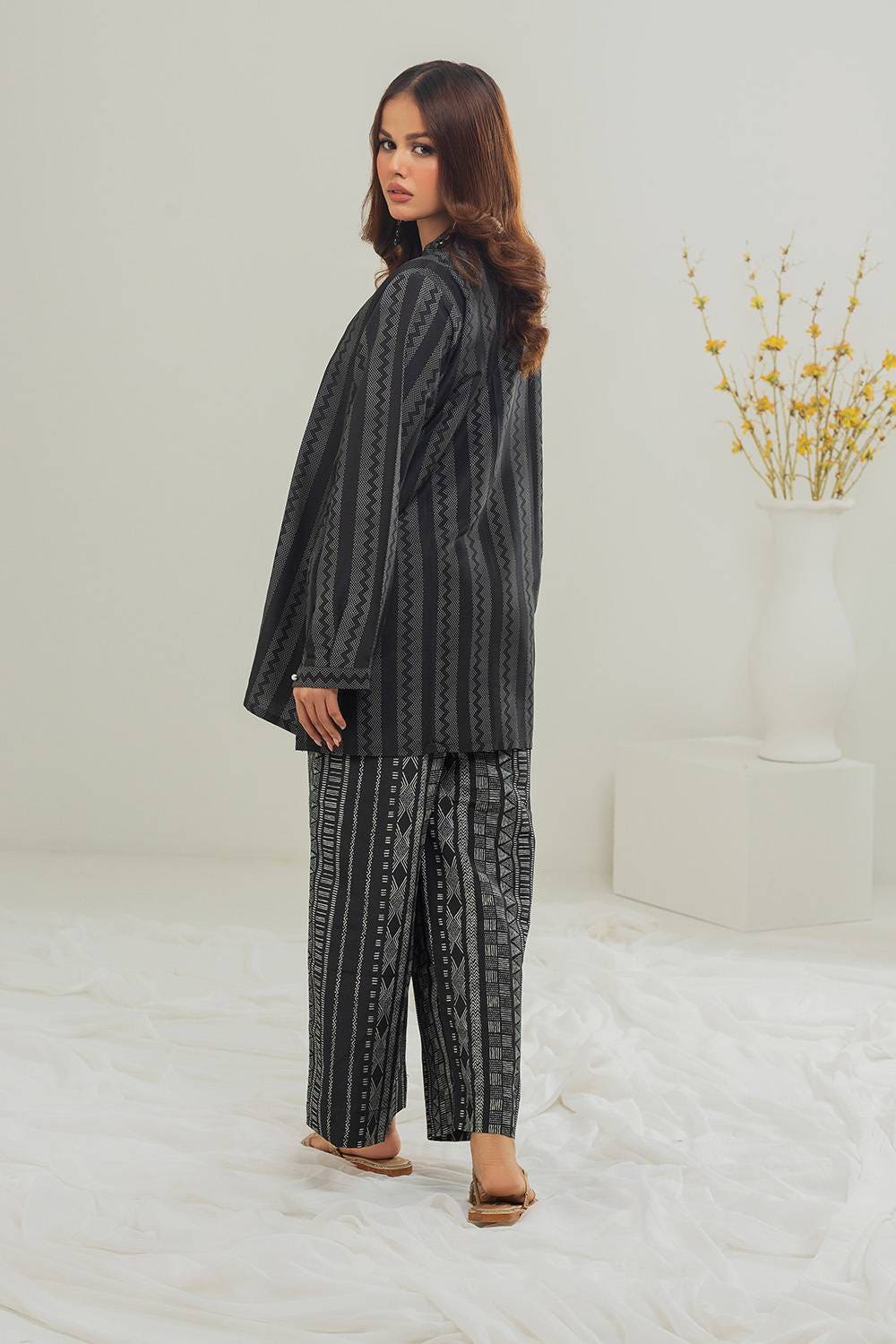 Poly Raw Slub Printed Co-Ord Set IPST-44132