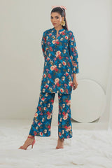 Poly Raw Slub Printed Co-Ord Set IPST-44135