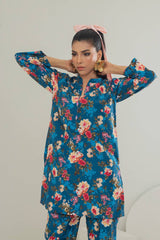 Poly Raw Slub Printed Co-Ord Set IPST-44135