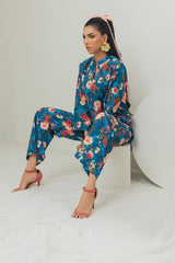 Poly Raw Slub Printed Co-Ord Set IPST-44135