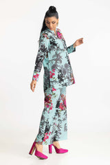 Poly Raw Slub Printed Co-Ord Set IPST-44137