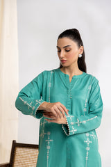 Herringbone Embroidered Shirt And Dyed Trouser IPST-44164