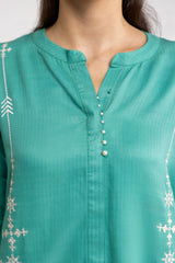 Herringbone Embroidered Shirt And Dyed Trouser IPST-44164