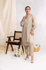 Herringbone Embroidered Shirt And Dyed Trouser IPST-44169