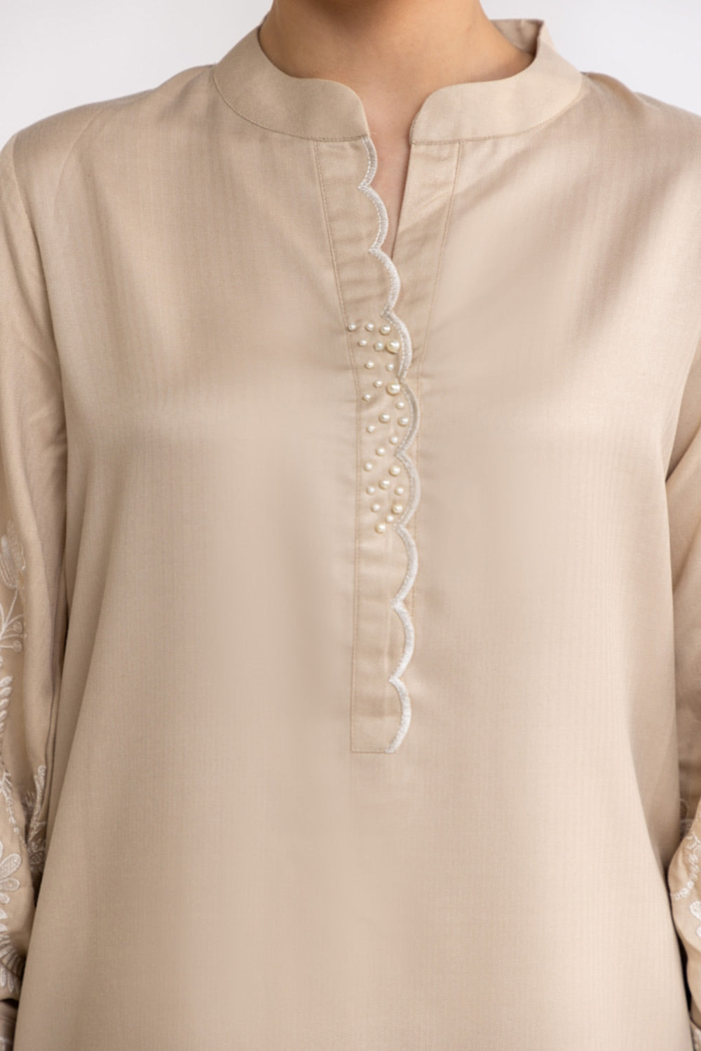 Herringbone Embroidered Shirt And Dyed Trouser IPST-44169