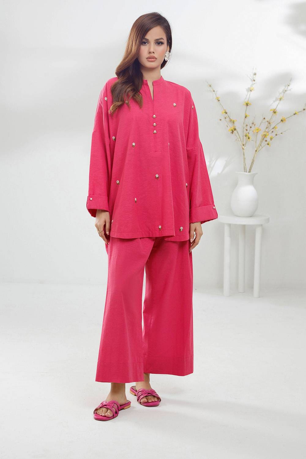 Poly Viscose Embellished Co-Ord Set