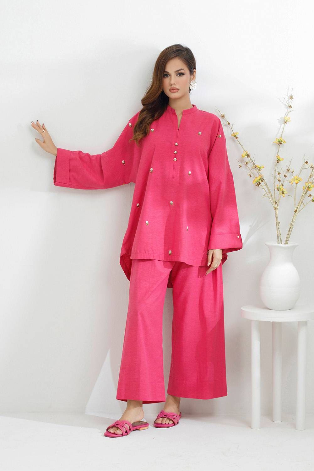Poly Viscose Embellished Co-Ord Set