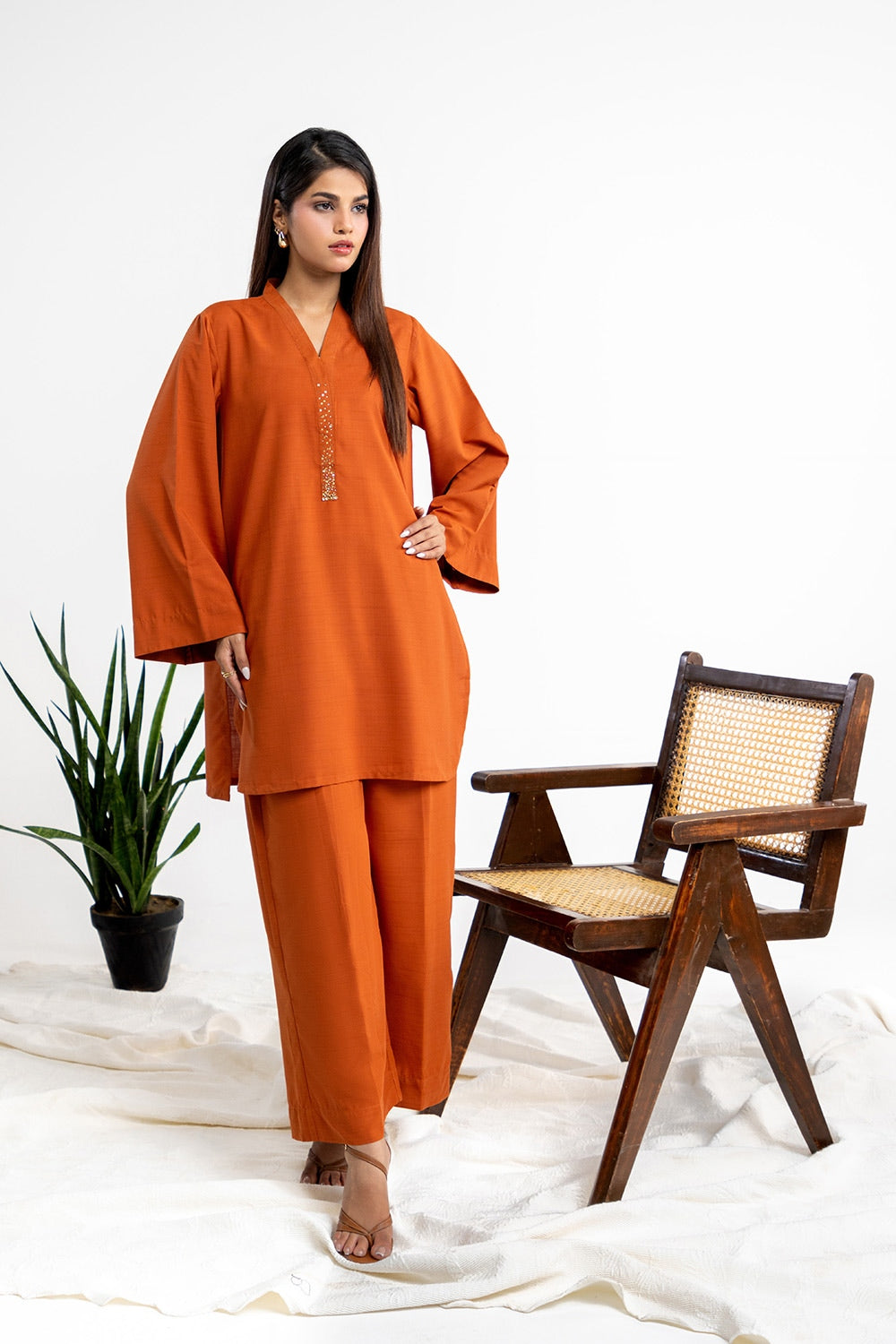 Dobby Embellished Co-Ord Set IPST-44182