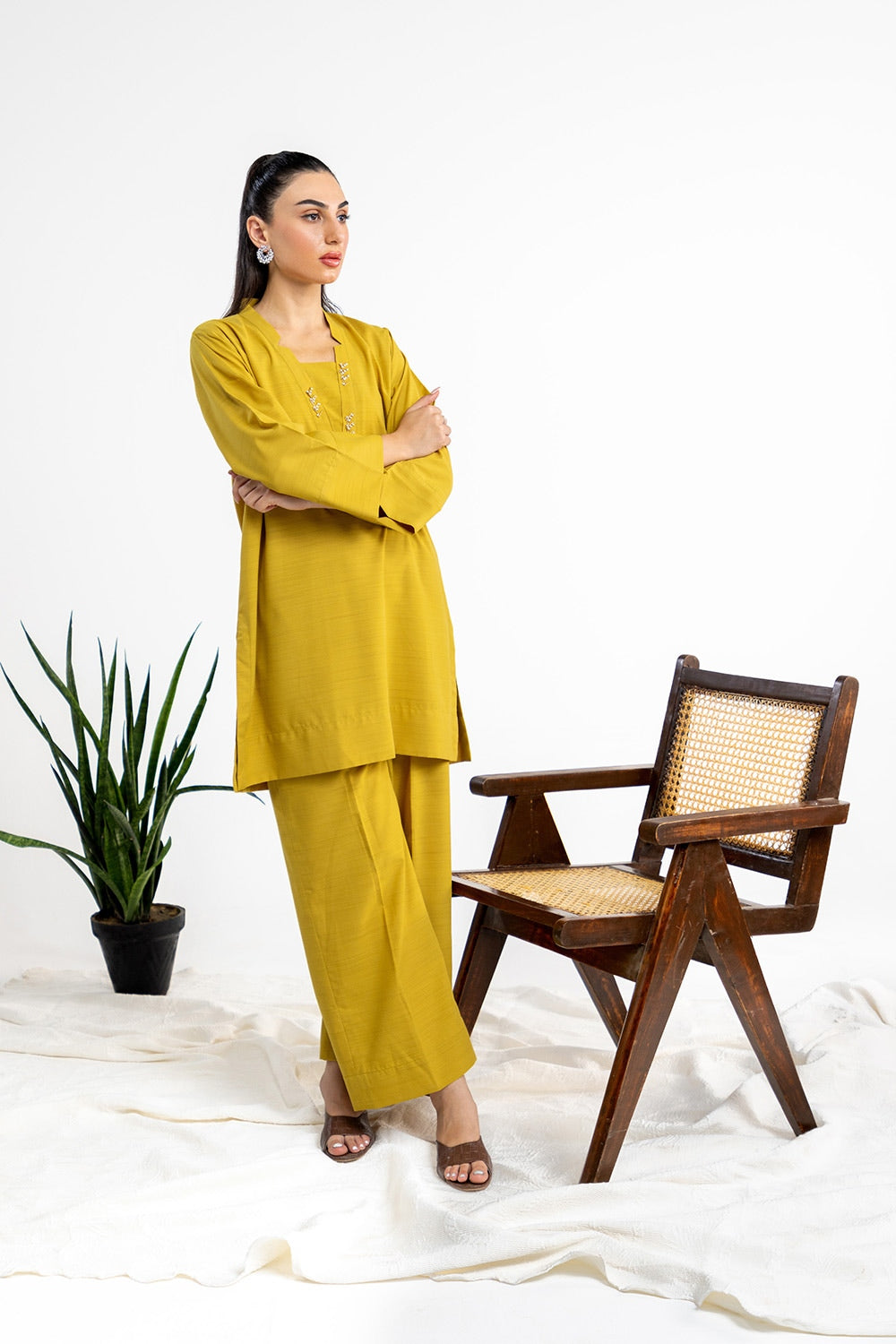 Dobby Embellished Co-Ord Set IPST-44184