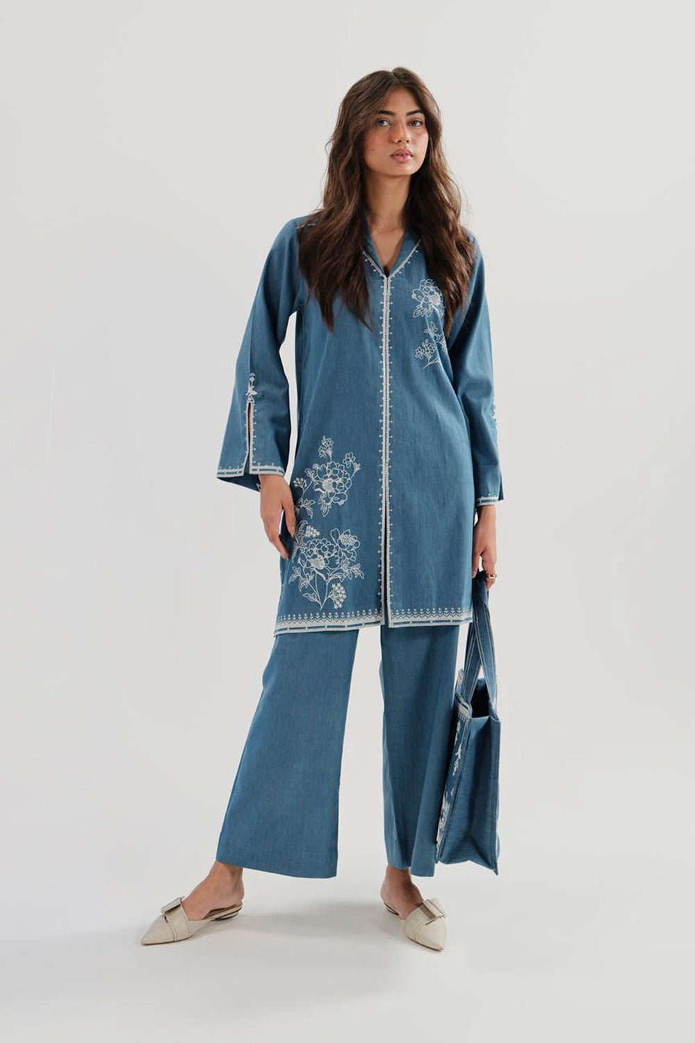 Denim Embroidered Shirt IPST-44196-S