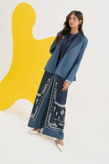 Denim Embroidered Coat IPST-44197-S