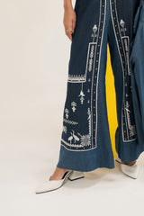 Denim Embroidered Pants IPST-44197-T