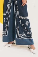 Denim Embroidered Pants IPST-44197-T