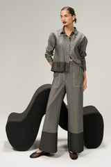 Denim Embellished Button Down Shirt IPST-44199-S