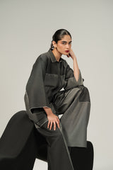 Denim Embellished Button Down Shirt IPST-44200-S