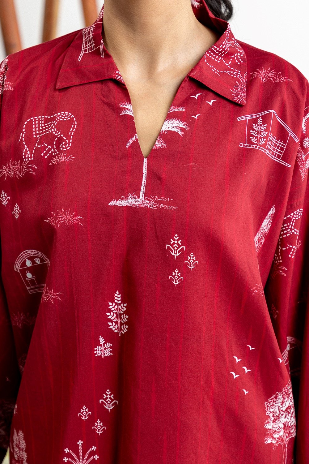 Cotton Viscose Printed Shirt And Trouser IPST-44202