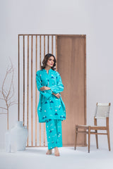 Cross Slub Printed Co-Ord Set IPST-44206