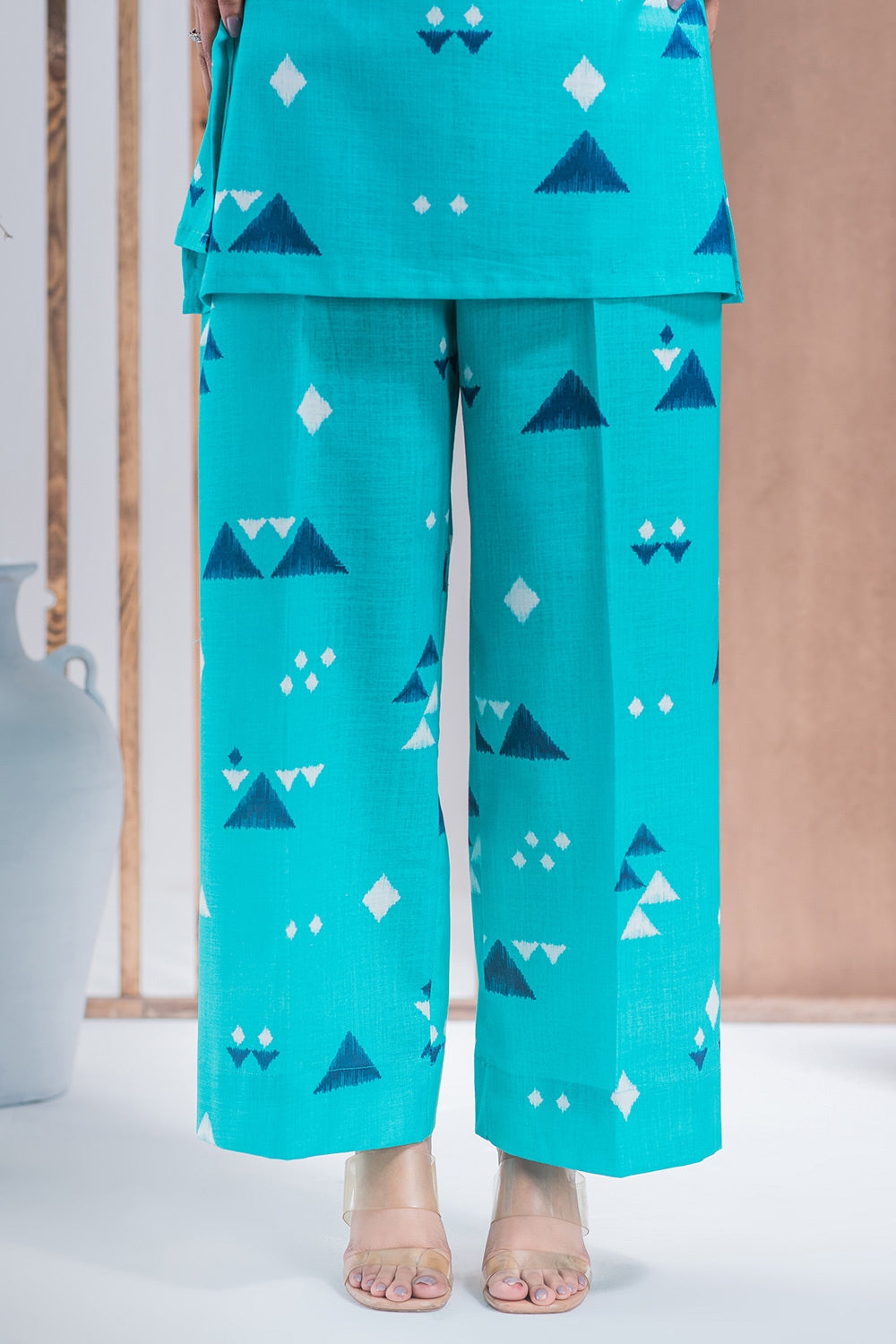 Cross Slub Printed Co-Ord Set IPST-44206