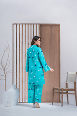 Cross Slub Printed Co-Ord Set IPST-44206
