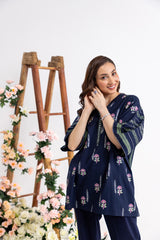 Cross Slub Block Printed Shirt And Trouser IPST-44217