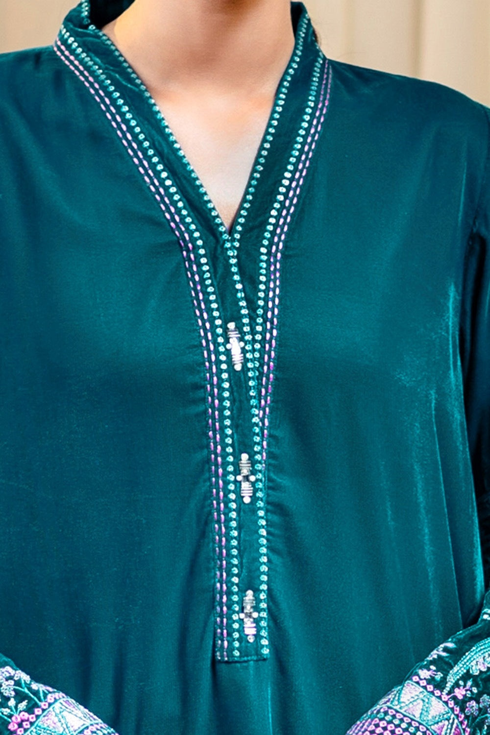 Velvet Embroidered Shirt And Dyed Trouser IPST-44220