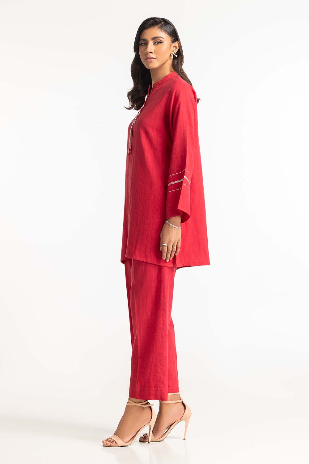 Two-Tone Herringbone Embroidered Shirt And Trouser IPST-44226