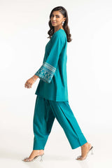 Two-Tone Herringbone Embroidered Shirt And Shalwar IPST-44227