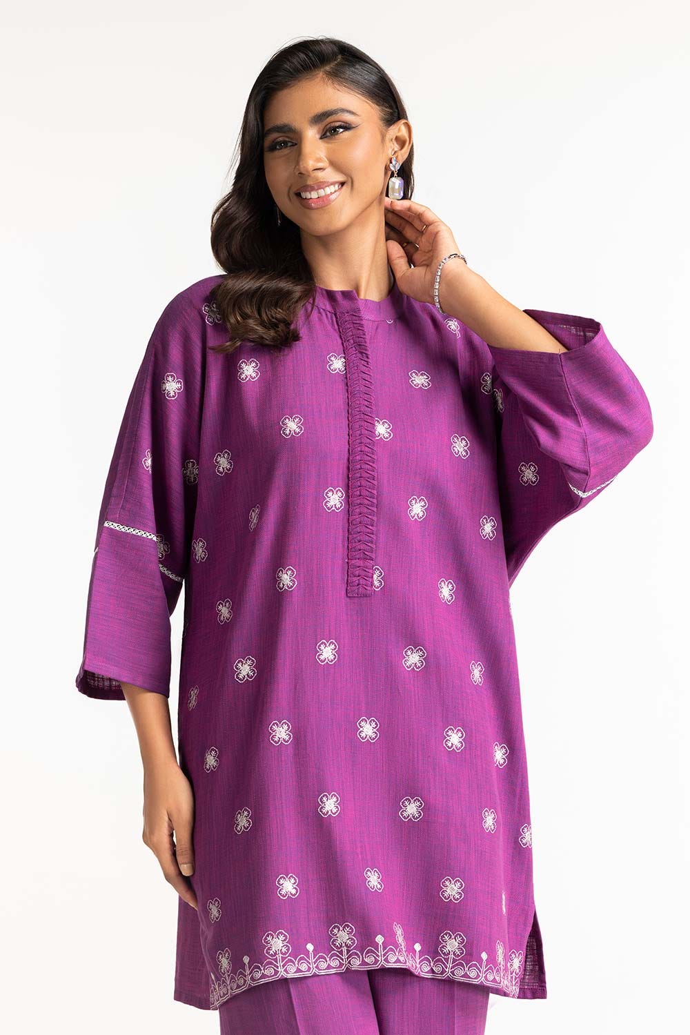 Two-Tone Herringbone Embroidered Shirt And Trouser IPST-44228