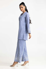Chambray Embroidered Co-Ord Set IPST-44230
