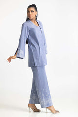 Chambray Embroidered Co-Ord Set IPST-44230