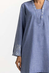 Chambray Embroidered Co-Ord Set IPST-44230