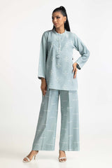 Chambray Embroidered Co-Ord Set IPST-44231