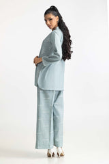 Chambray Embroidered Co-Ord Set IPST-44231