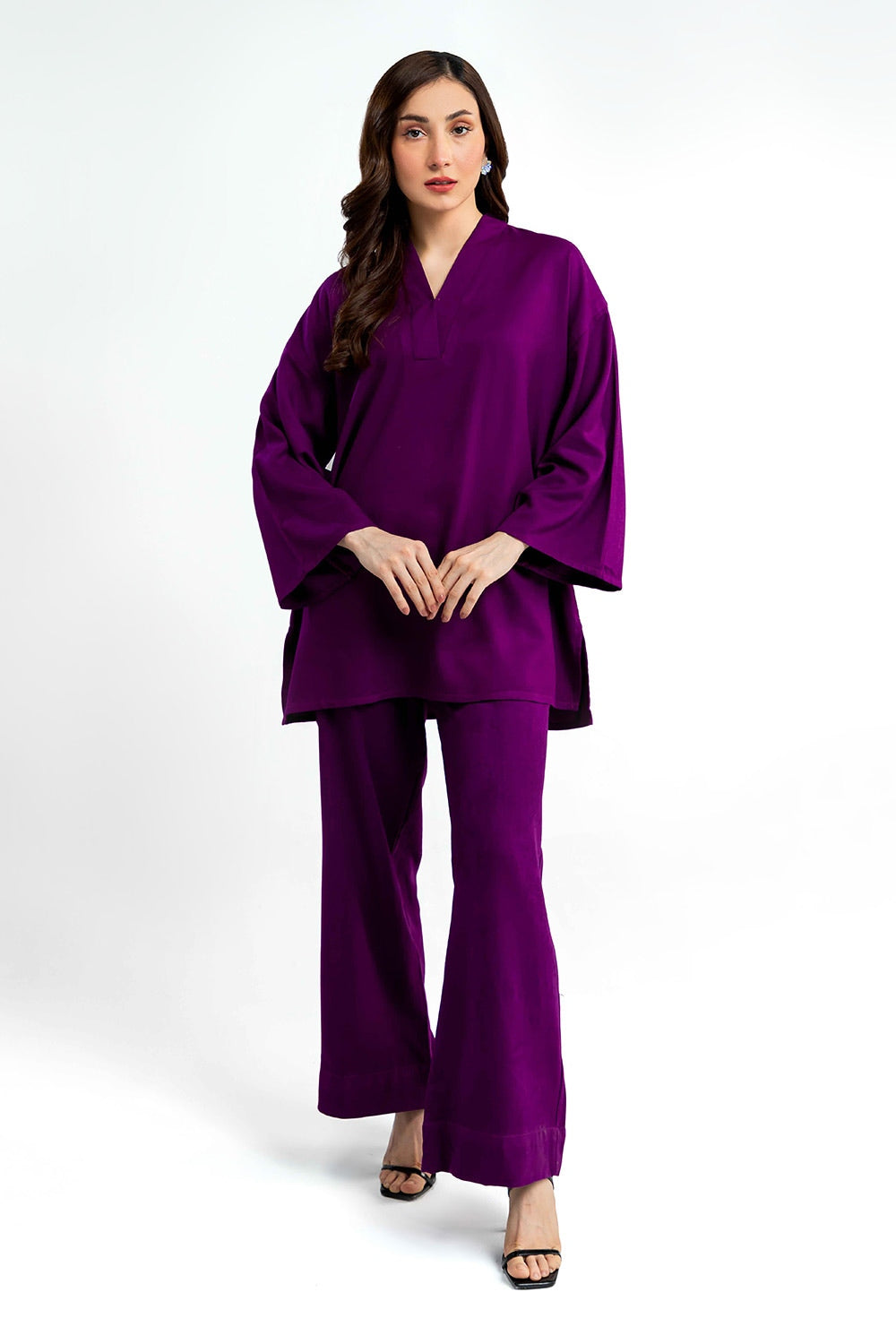 Peach Wool Dyed Co-Ord Set IPST-44236