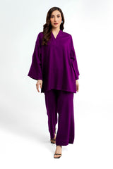 Peach Wool Dyed Co-Ord Set IPST-44236