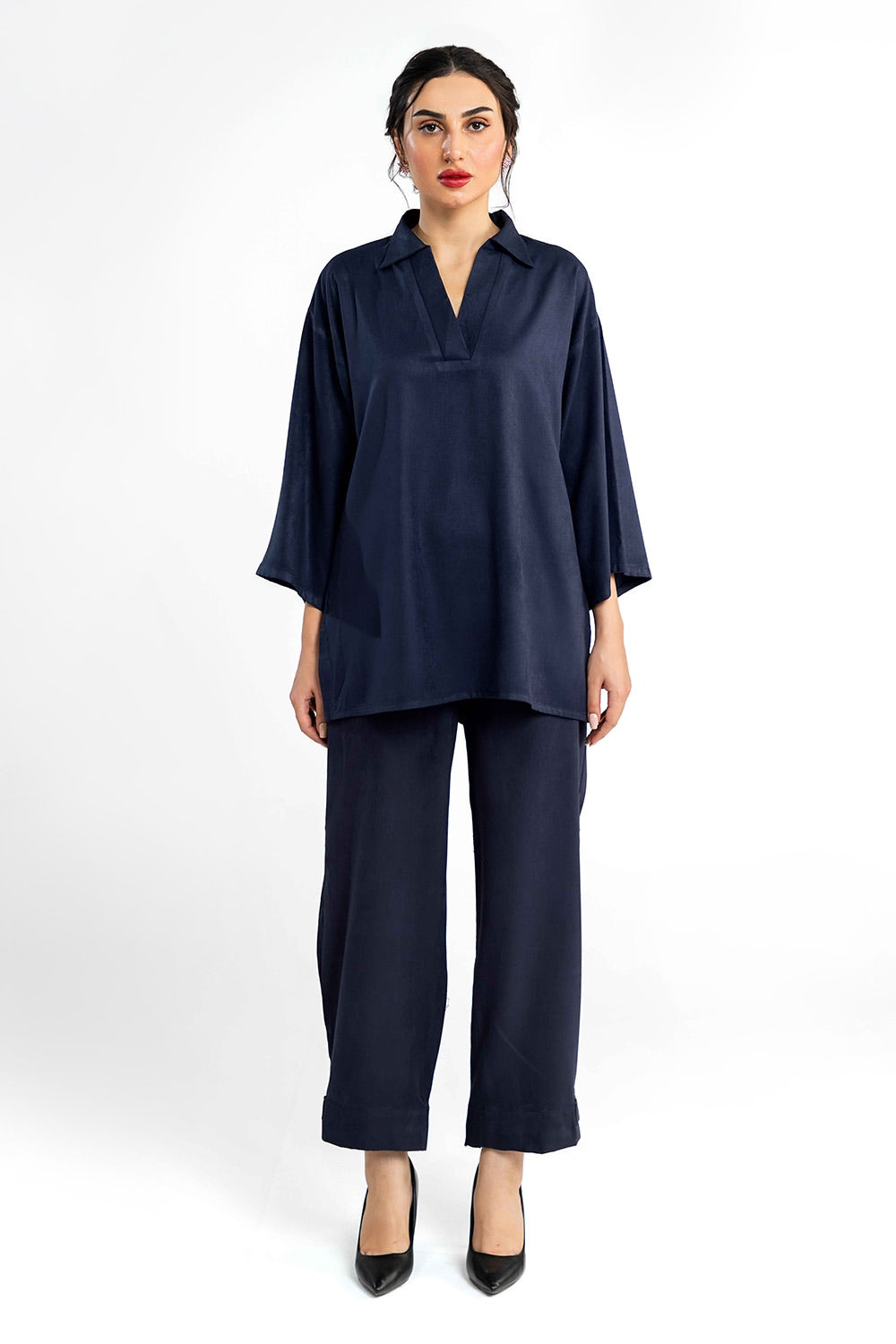 Peach Wool Dyed Co-Ord Set IPST-44237