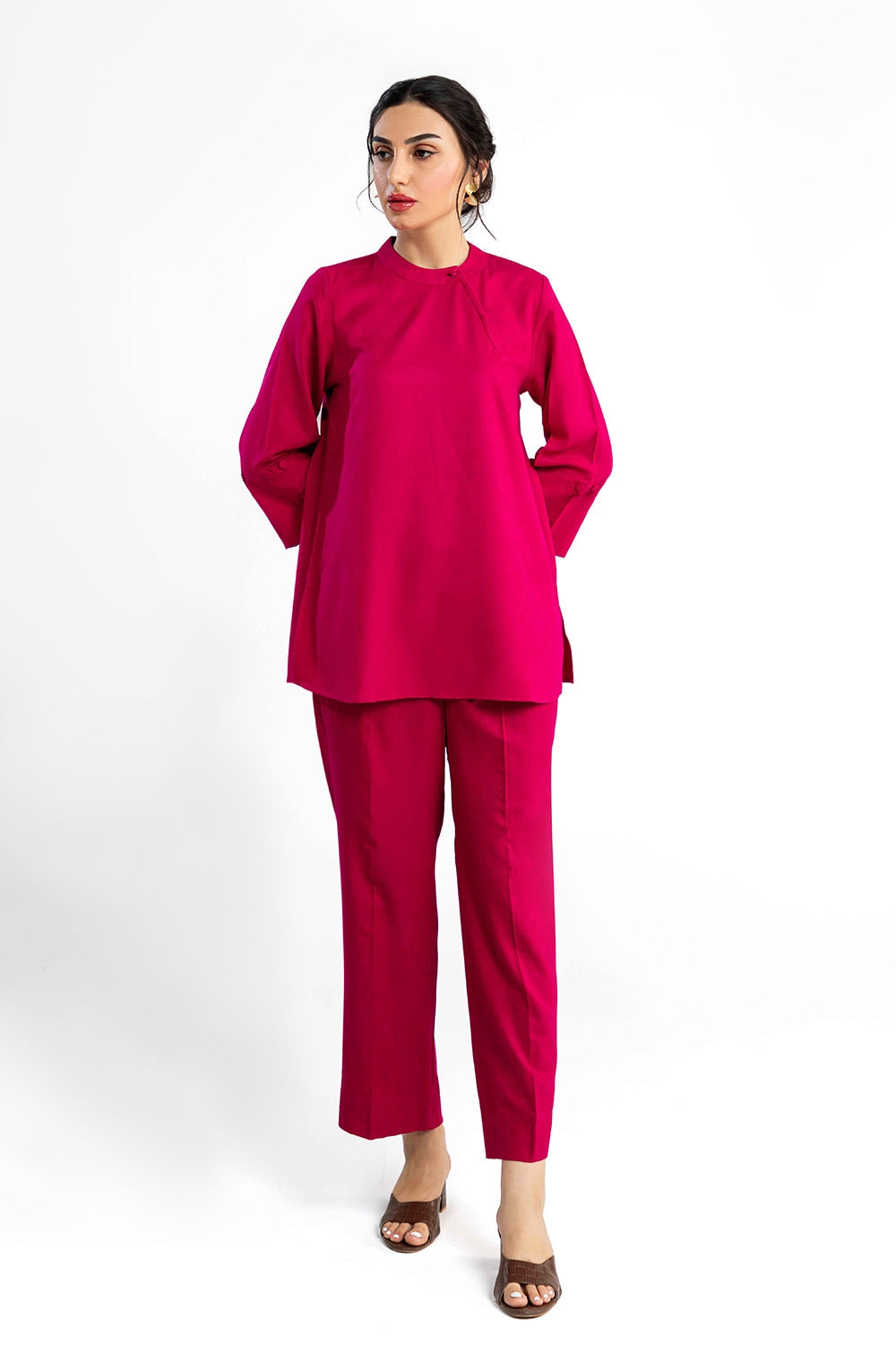 Peach Wool Dyed Co-Ord Set IPST-44238