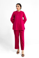 Peach Wool Dyed Co-Ord Set IPST-44238