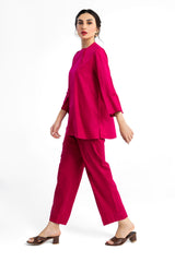 Peach Wool Dyed Co-Ord Set IPST-44238