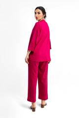 Peach Wool Dyed Co-Ord Set IPST-44238