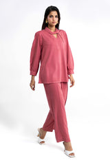 Peach Wool Dyed Co-Ord Set IPST-44239