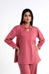 Peach Wool Dyed Co-Ord Set IPST-44239