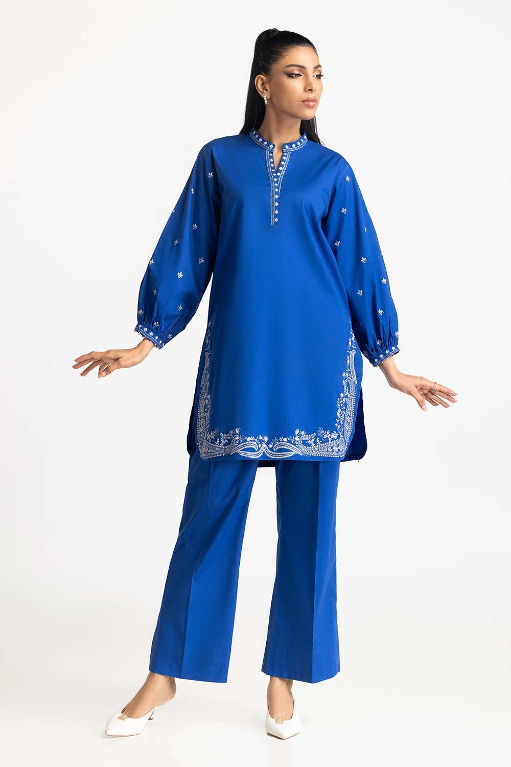 Yarn Dyed Embroidered Shirt And Dyed Trouser