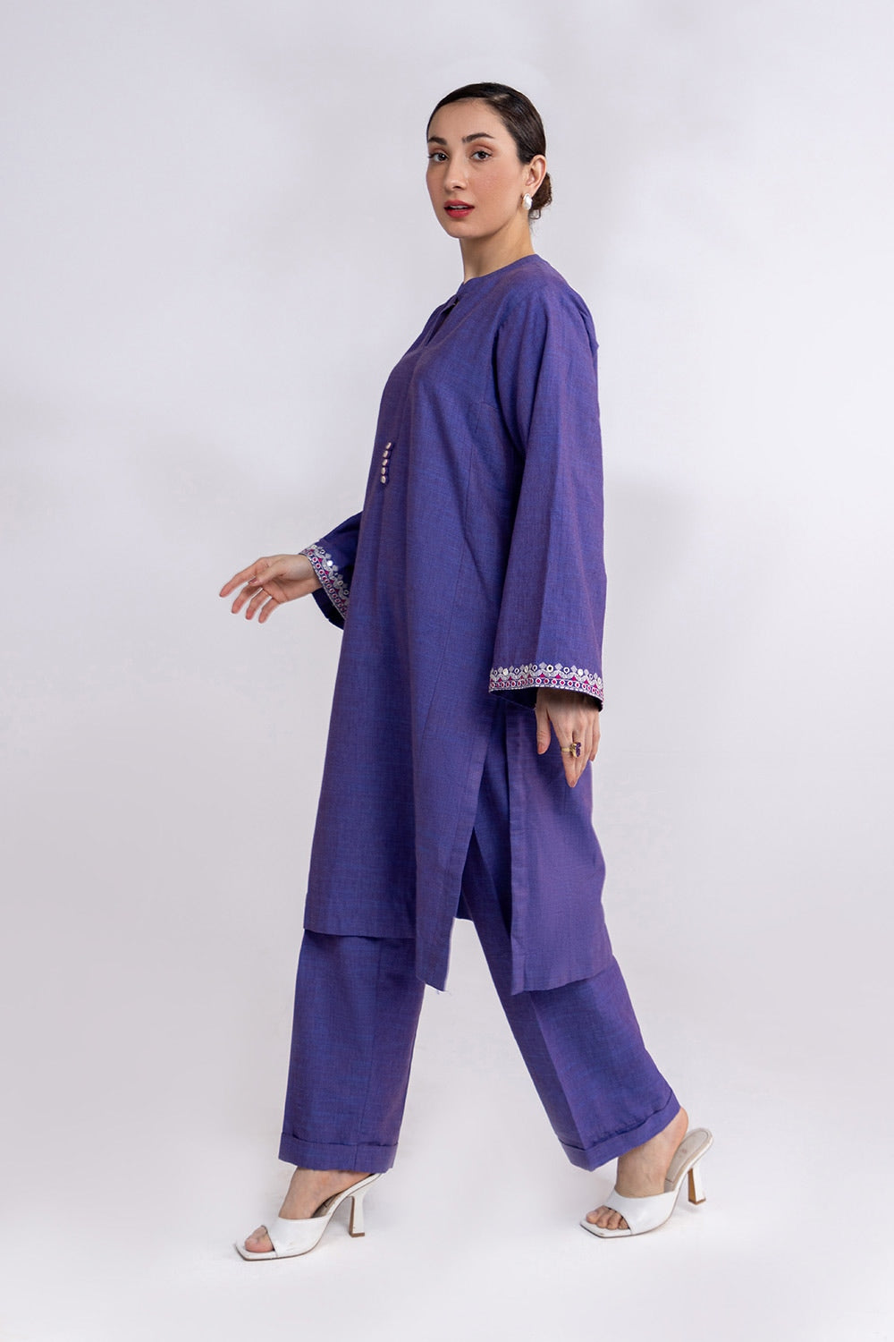 Yarn Dyed Embroidered Shirt And Dyed Trouser IPST-44246
