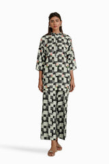 Cross Slub Printed With Embroidered Co-Ord Set IPST-44252