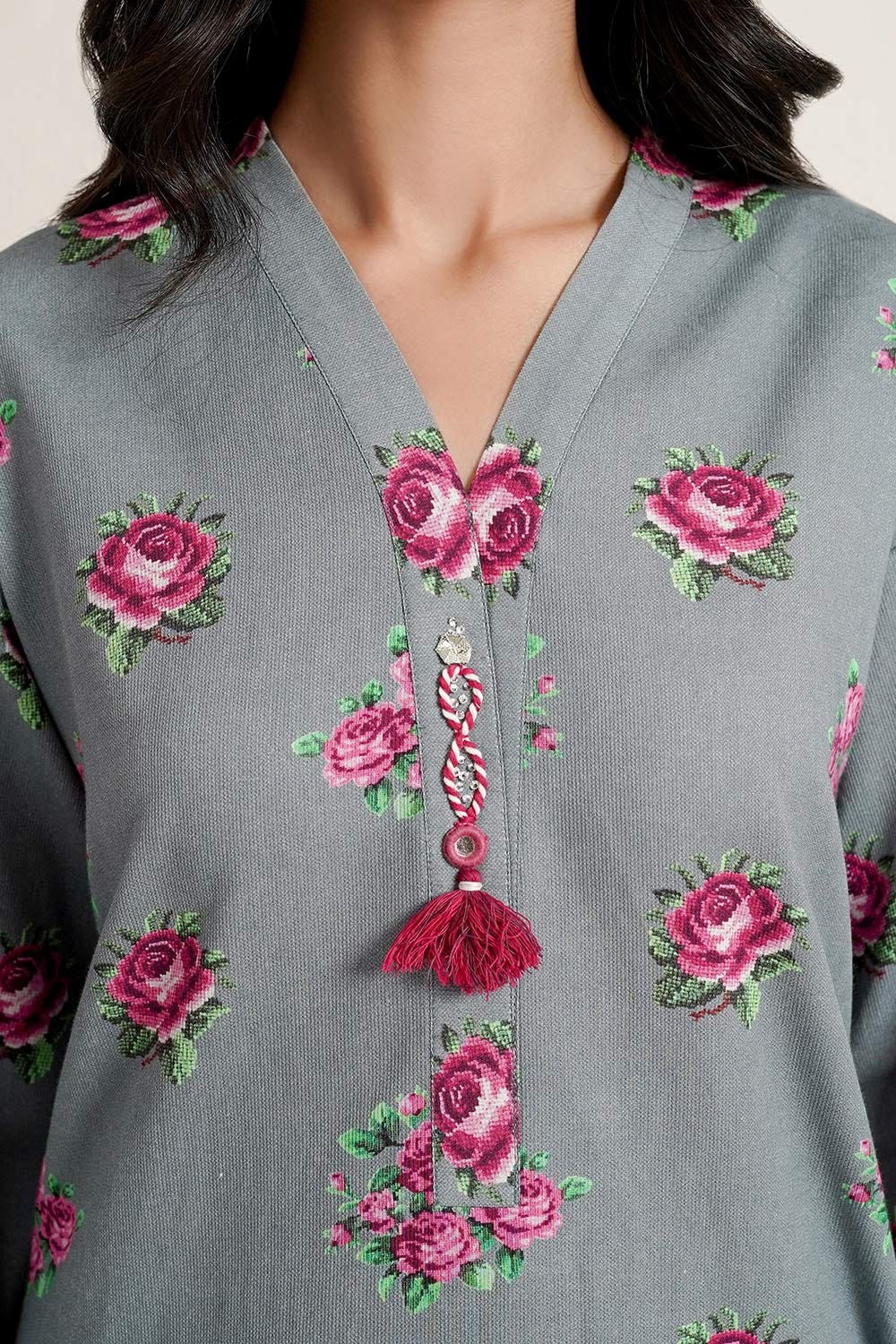 Corduroy Printed Co-Ord Set IPST-44256