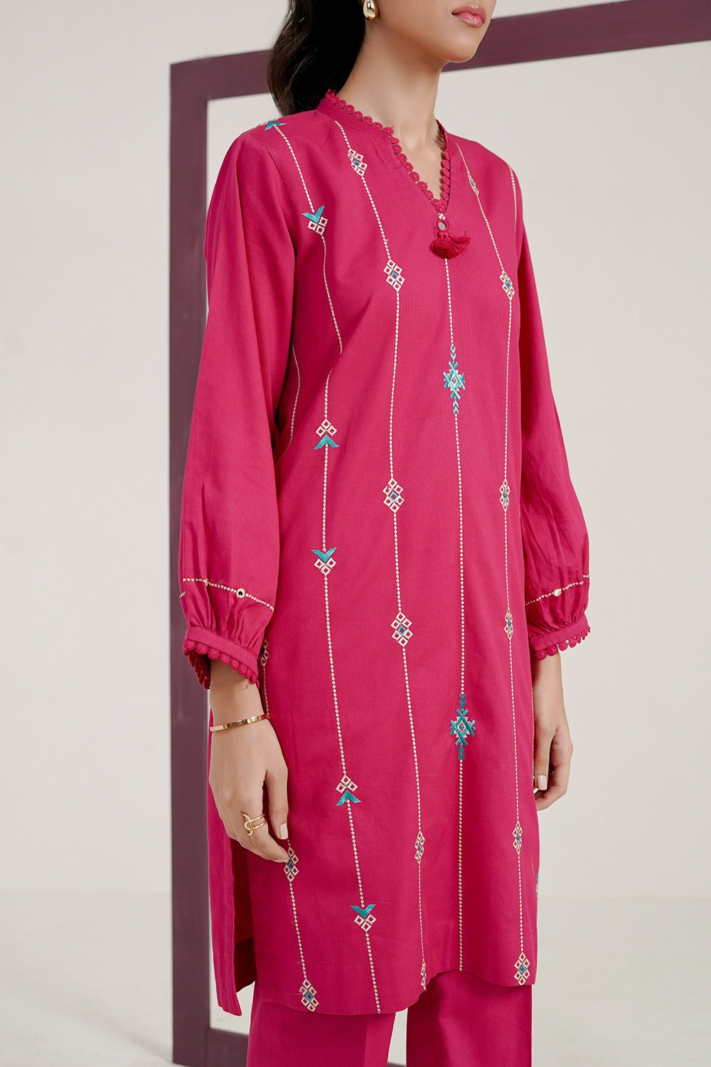 Corduroy Embroidered Shirt And Dyed Trouser IPST-44260