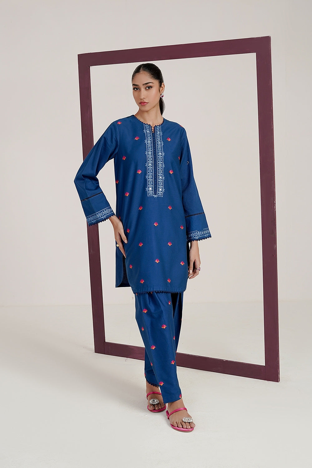 Corduroy Embroidered Shirt And Embroidered Salwar IPST-44261