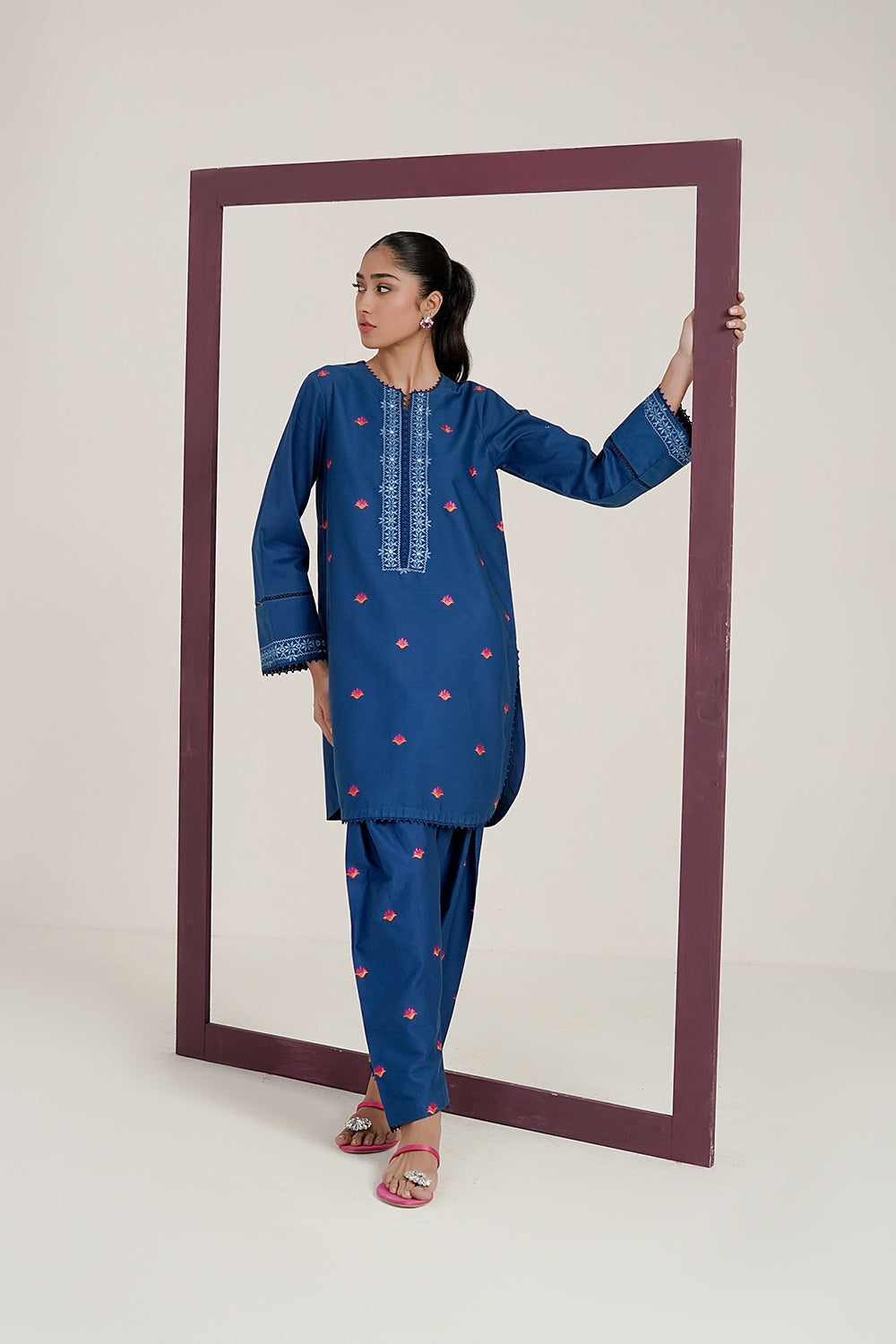Corduroy Embroidered Shirt And Embroidered Salwar IPST-44261