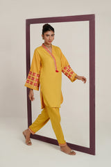 Corduroy Embroidered Shirt And Embroidered Salwar IPST-44262